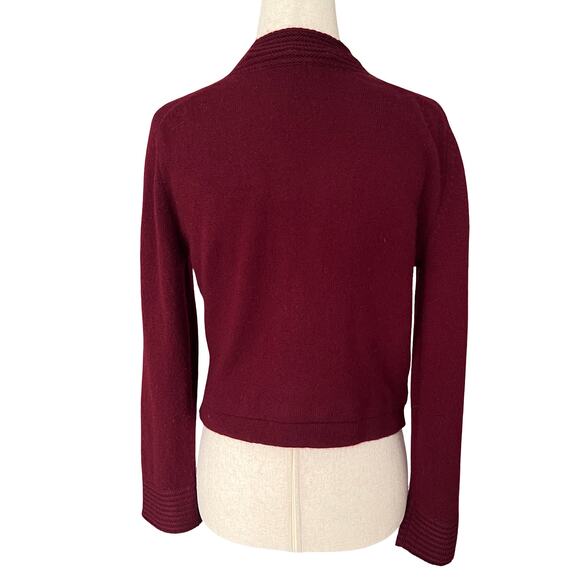 Charter Club 100% Cashmere Cardigan Small Red Burgundy Knit Luxury Sweater - Picture 4 of 5